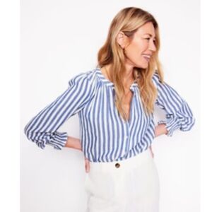 Boden Blue and White Striped Button Down Shirt